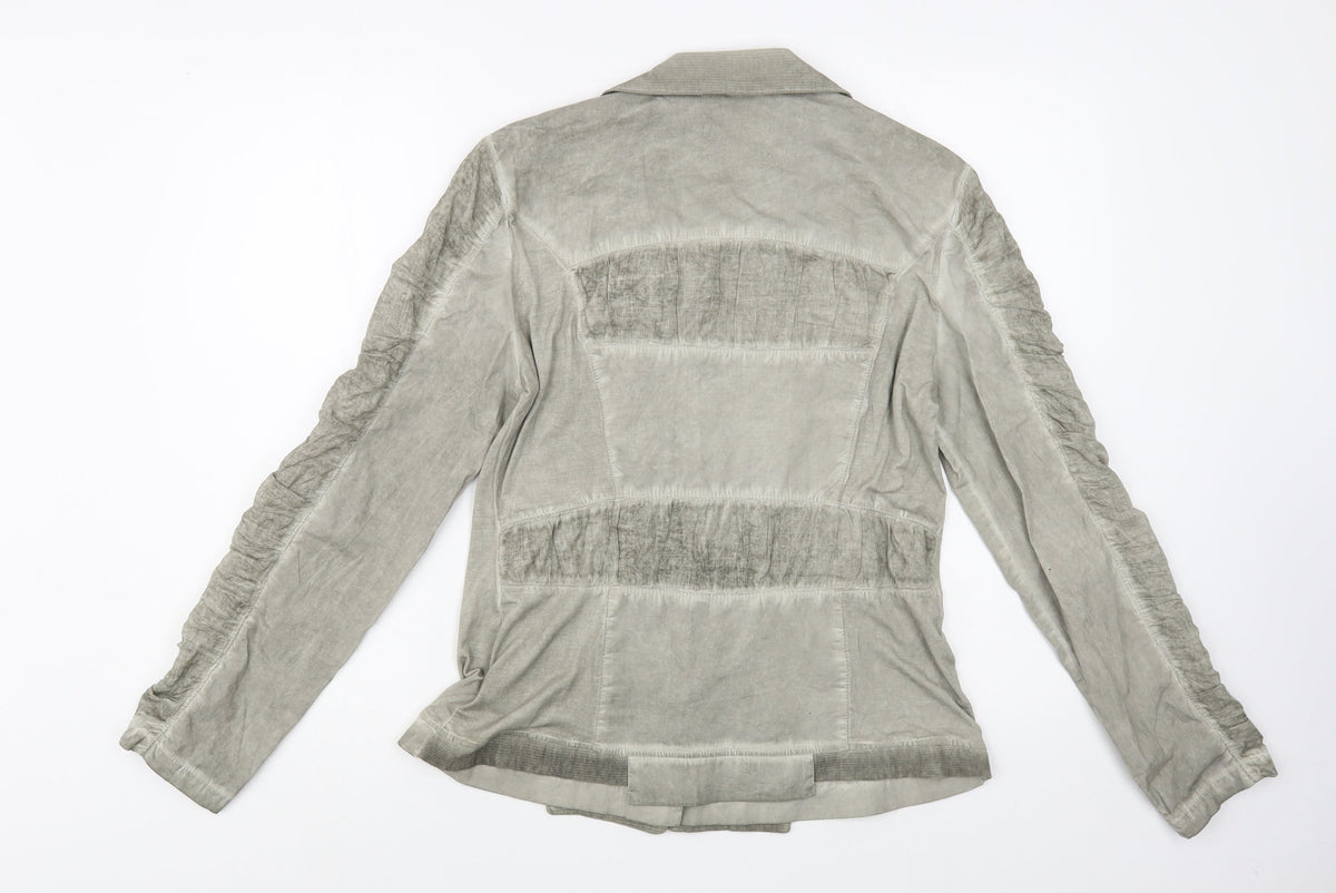 Elly Italia Womens Grey   Jacket Blazer Size M  Button