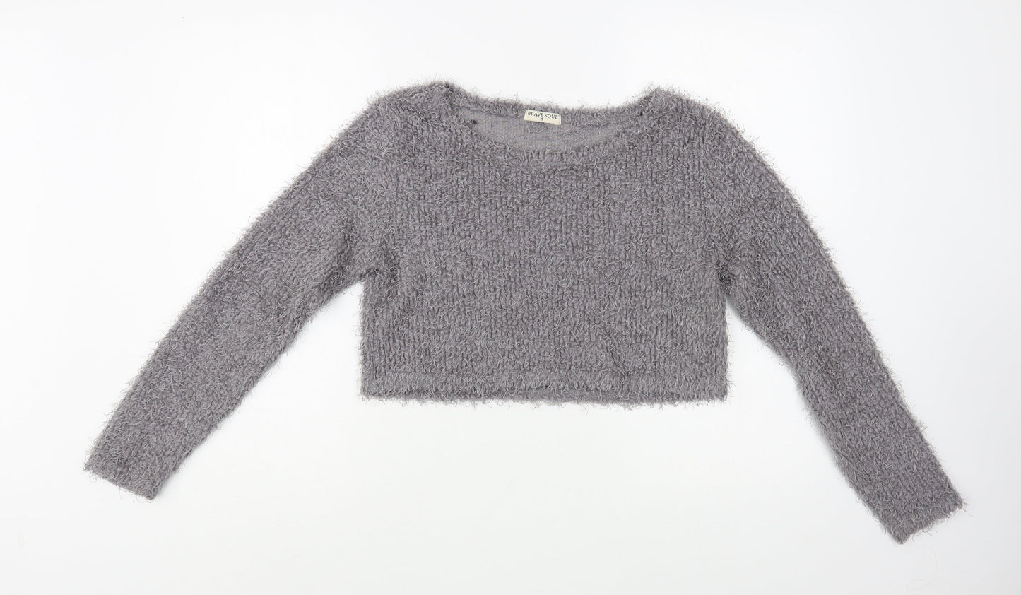 Womens UK Size S Brave Soul Grey Pullover Jumper