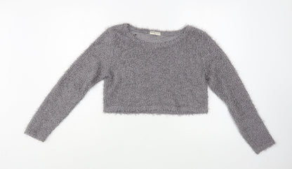 Womens UK Size S Brave Soul Grey Pullover Jumper