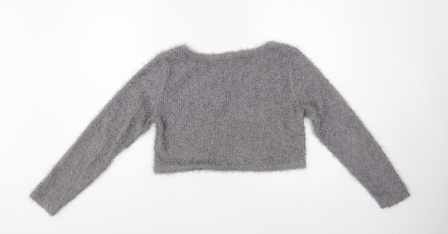 Womens UK Size S Brave Soul Grey Pullover Jumper