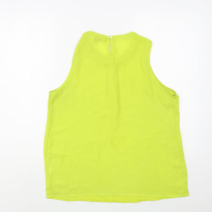Womens UK Size 14 Exhibit Green Basic Blouse