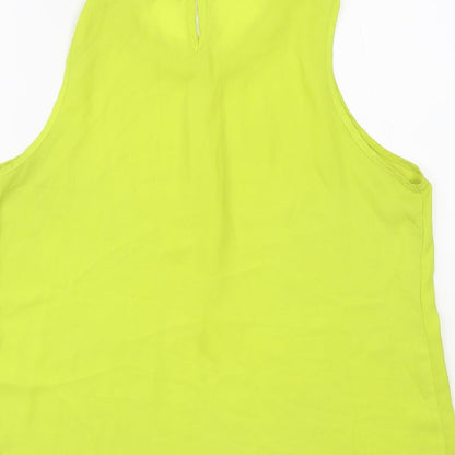 Womens UK Size 14 Exhibit Green Basic Blouse