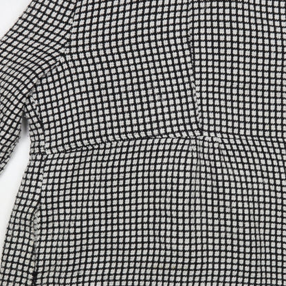 Samya Womens Black Check  Pea Coat Coat Size 16  Button
