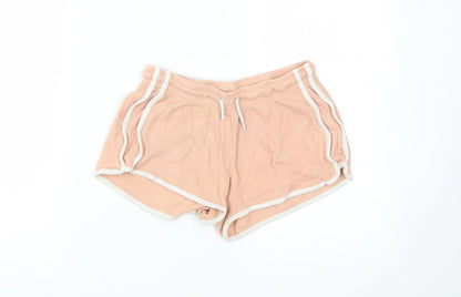 Primark Womens Pink  Cotton Hot Pants Shorts Size XS L3 in Regular Drawstring