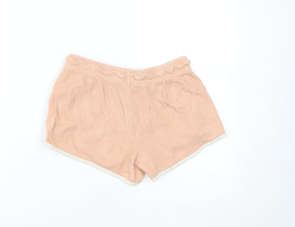 Primark Womens Pink  Cotton Hot Pants Shorts Size XS L3 in Regular Drawstring