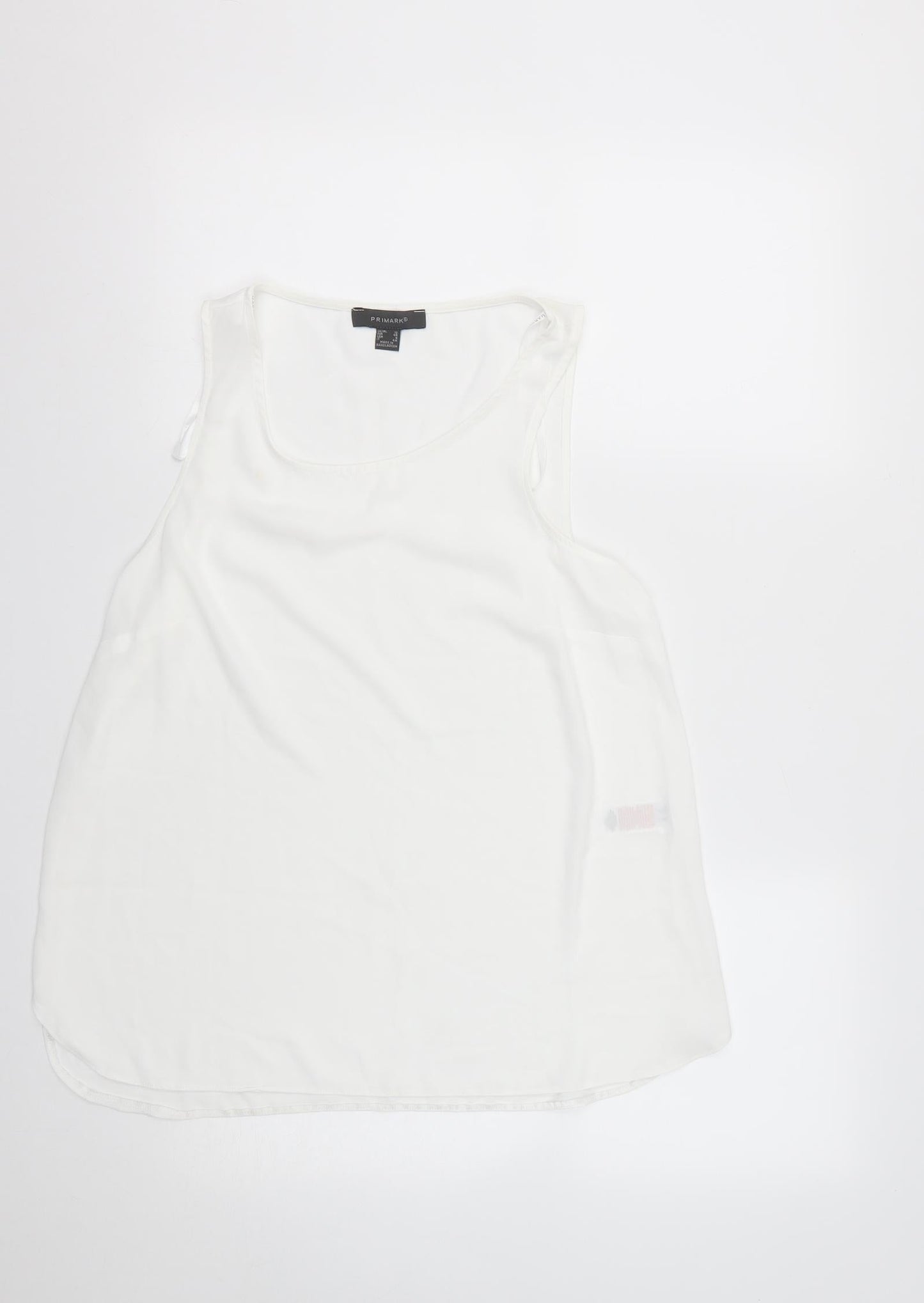 Primark Womens White  Polyester Camisole Tank Size 12 Round Neck