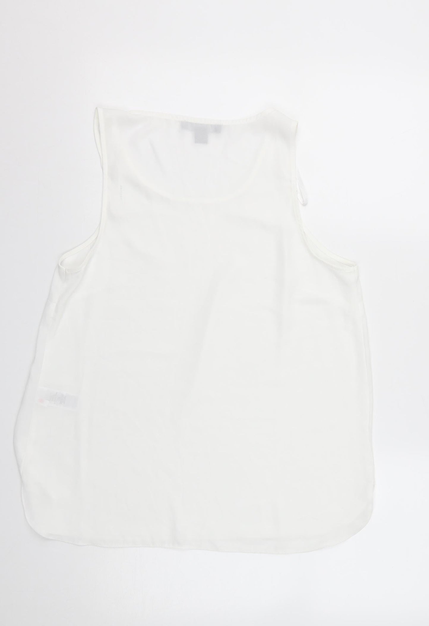 Primark Womens White  Polyester Camisole Tank Size 12 Round Neck