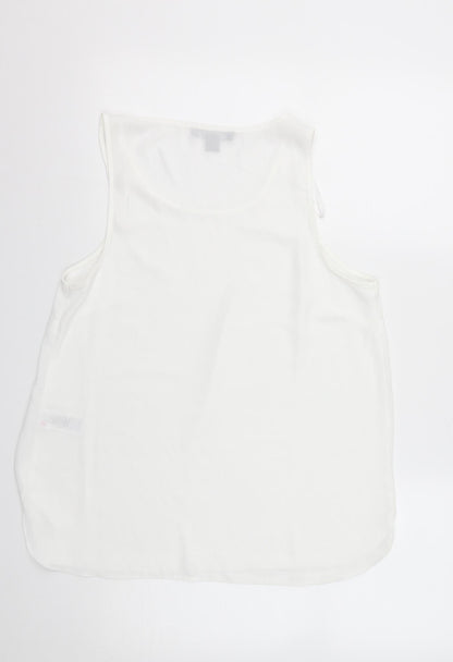Primark Womens White  Polyester Camisole Tank Size 12 Round Neck