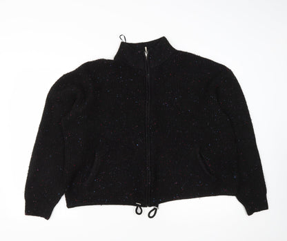 Womens UK Size XL Marks and Spencer Black Full Zip Sweatshirt