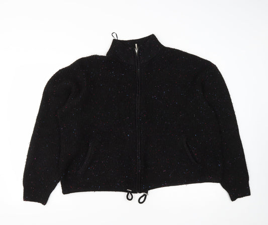 Womens UK Size XL Marks and Spencer Black Full Zip Sweatshirt