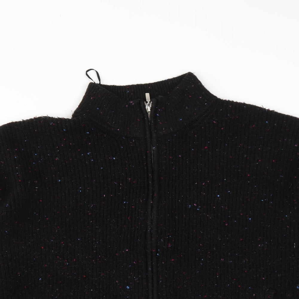 Womens UK Size XL Marks and Spencer Black Full Zip Sweatshirt