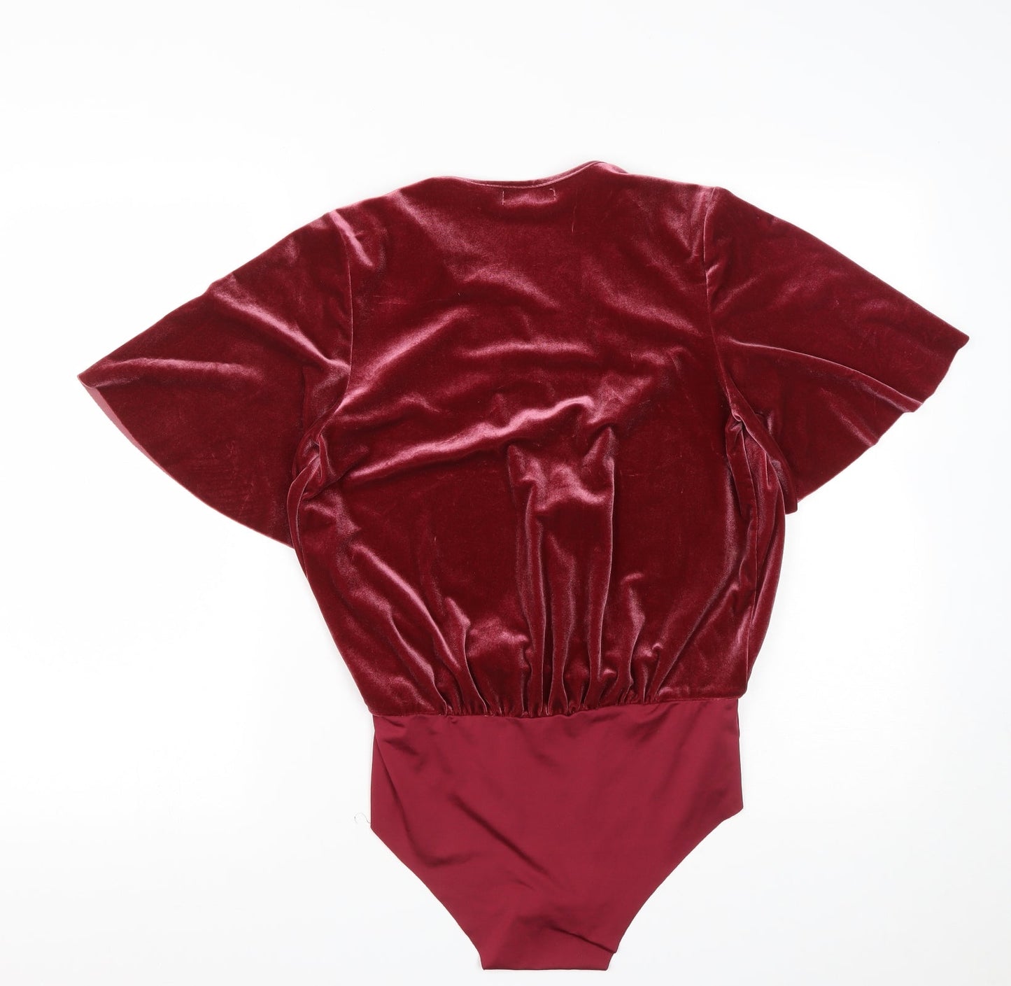 Zara Womens Red  Polyester Playsuit One-Piece Size S  Snap