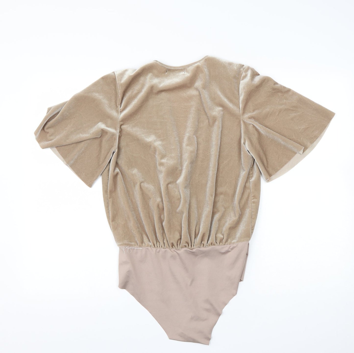 Zara Womens Gold  Polyester Bodysuit One-Piece Size S  Snap