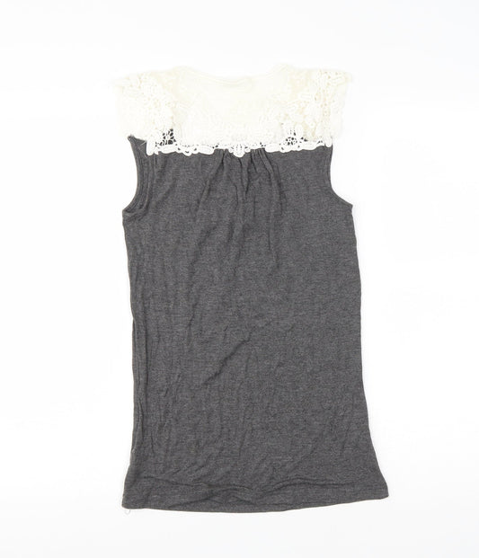 Womens UK Size 8 Boux Avenue Grey Basic Tank