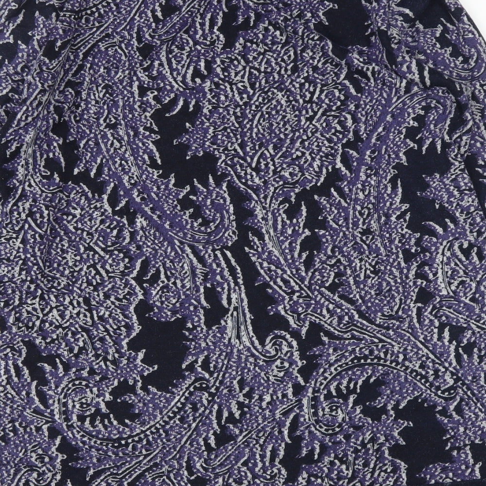 F&F Womens Blue Round Neck Geometric Polyester Pullover Jumper Size 18