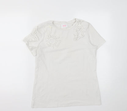 Womens UK Size S Savida White Basic T-Shirt