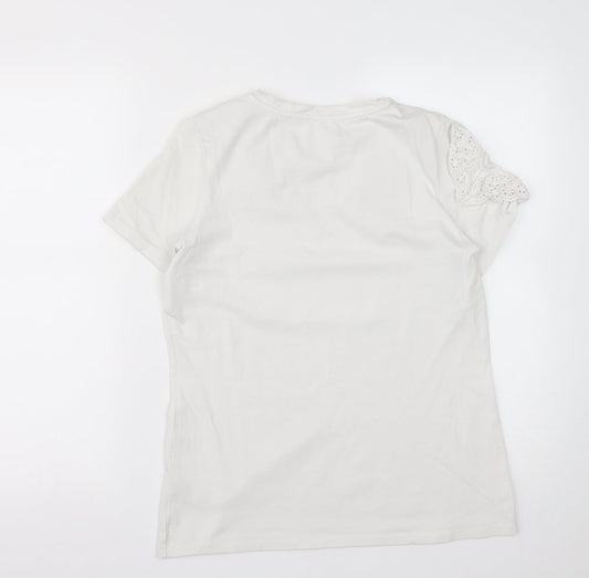 Womens UK Size S Savida White Basic T-Shirt