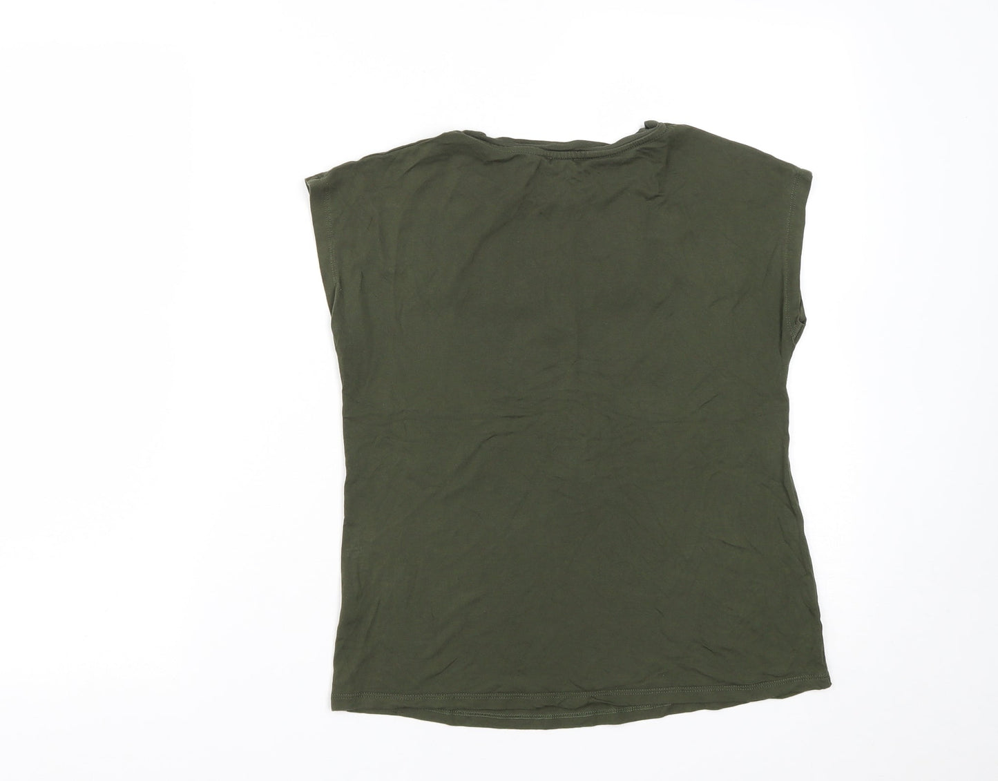Womens UK Size 8 River Island Green Basic T-Shirt