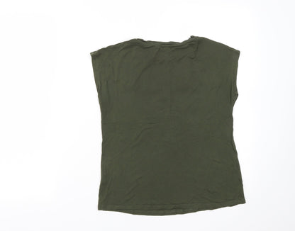 Womens UK Size 8 River Island Green Basic T-Shirt