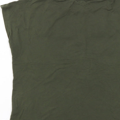 Womens UK Size 8 River Island Green Basic T-Shirt