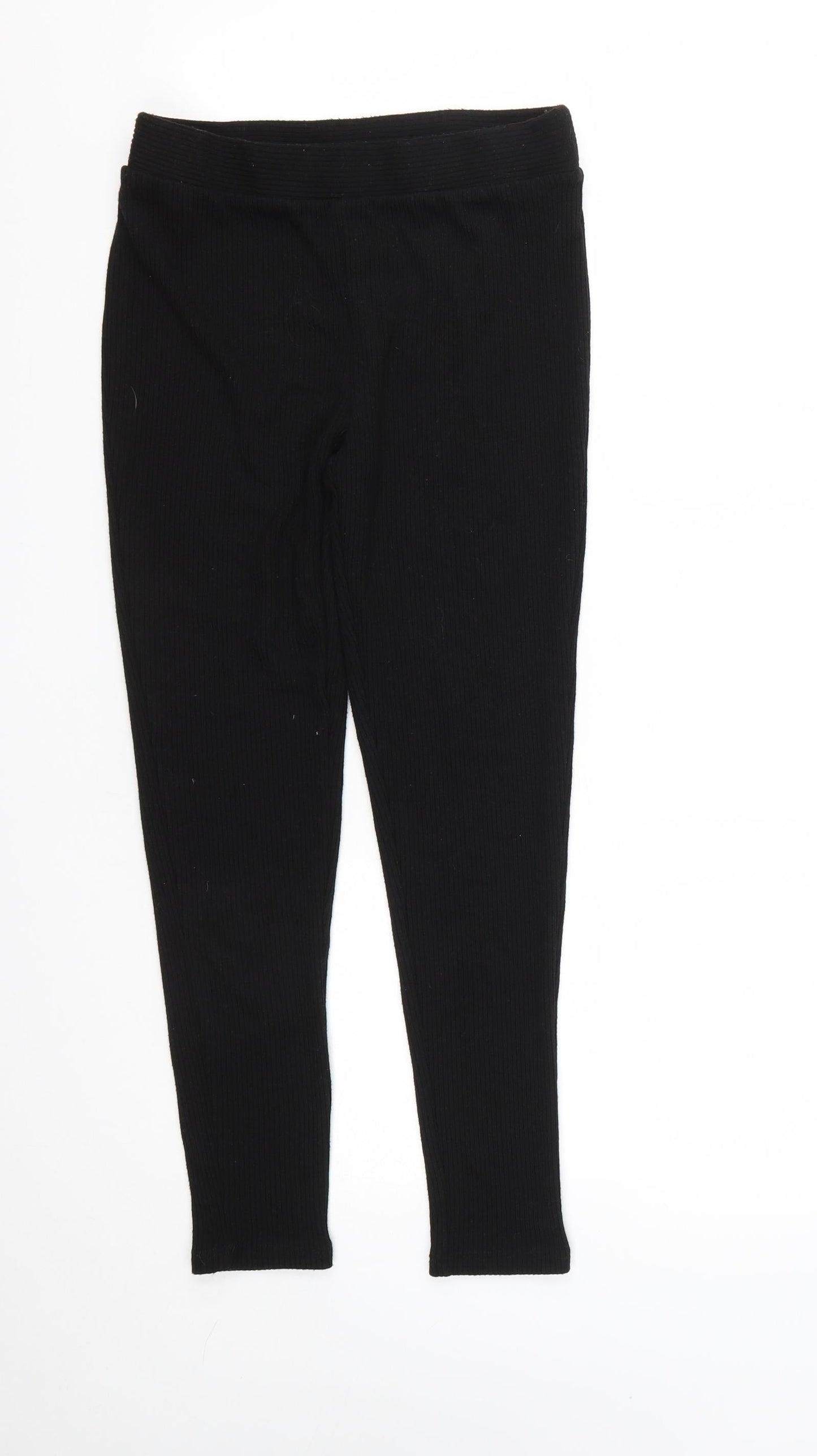 V by Very Womens Black  Polyester Cropped Trousers Size 10 L24 in Regular