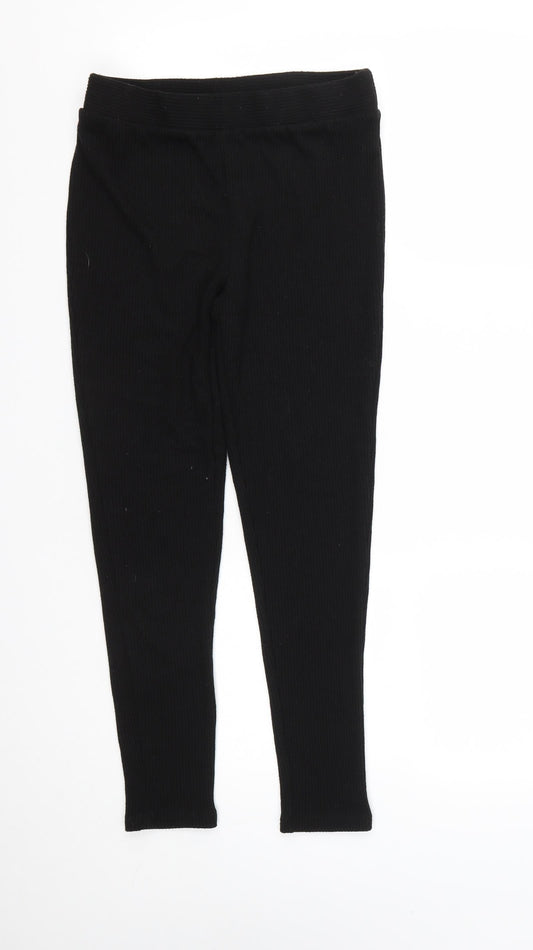 V by Very Womens Black  Polyester Cropped Trousers Size 10 L24 in Regular