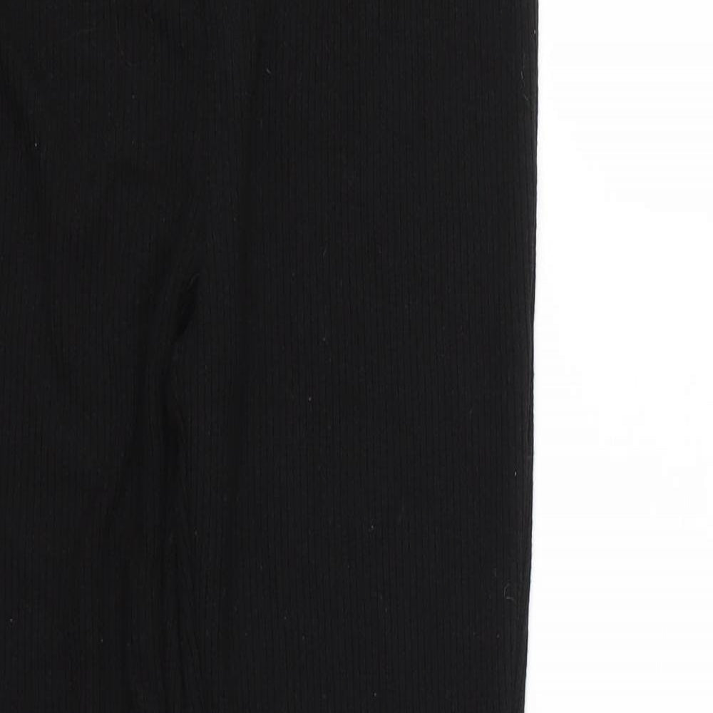 V by Very Womens Black  Polyester Cropped Trousers Size 10 L24 in Regular