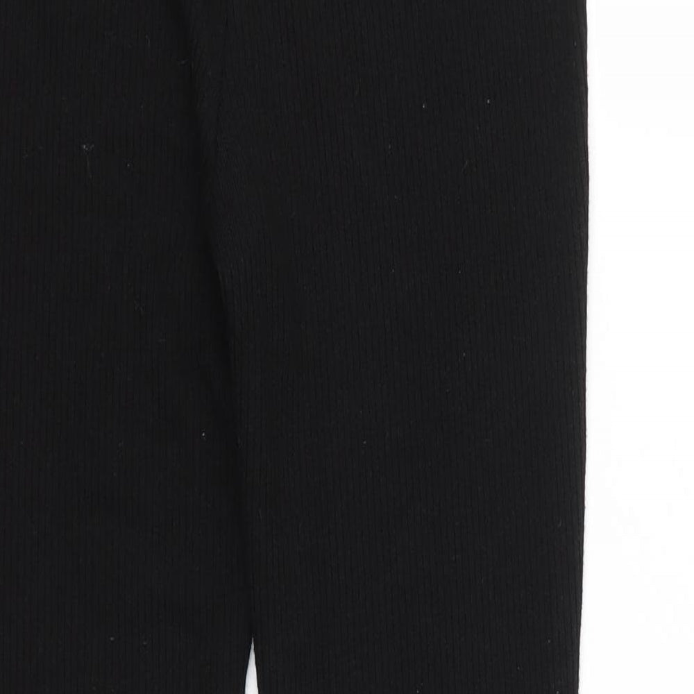 V by Very Womens Black  Polyester Cropped Trousers Size 10 L24 in Regular