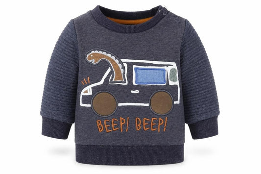 Primark Boys Grey  Polyester Pullover Jumper Size 0-3 Months  Snap - Car