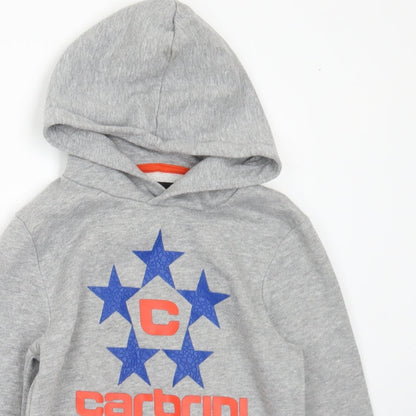 Carbrini Boys Grey  Polyester Pullover Hoodie Size 8-9 Years   - Logo 8-10 Years