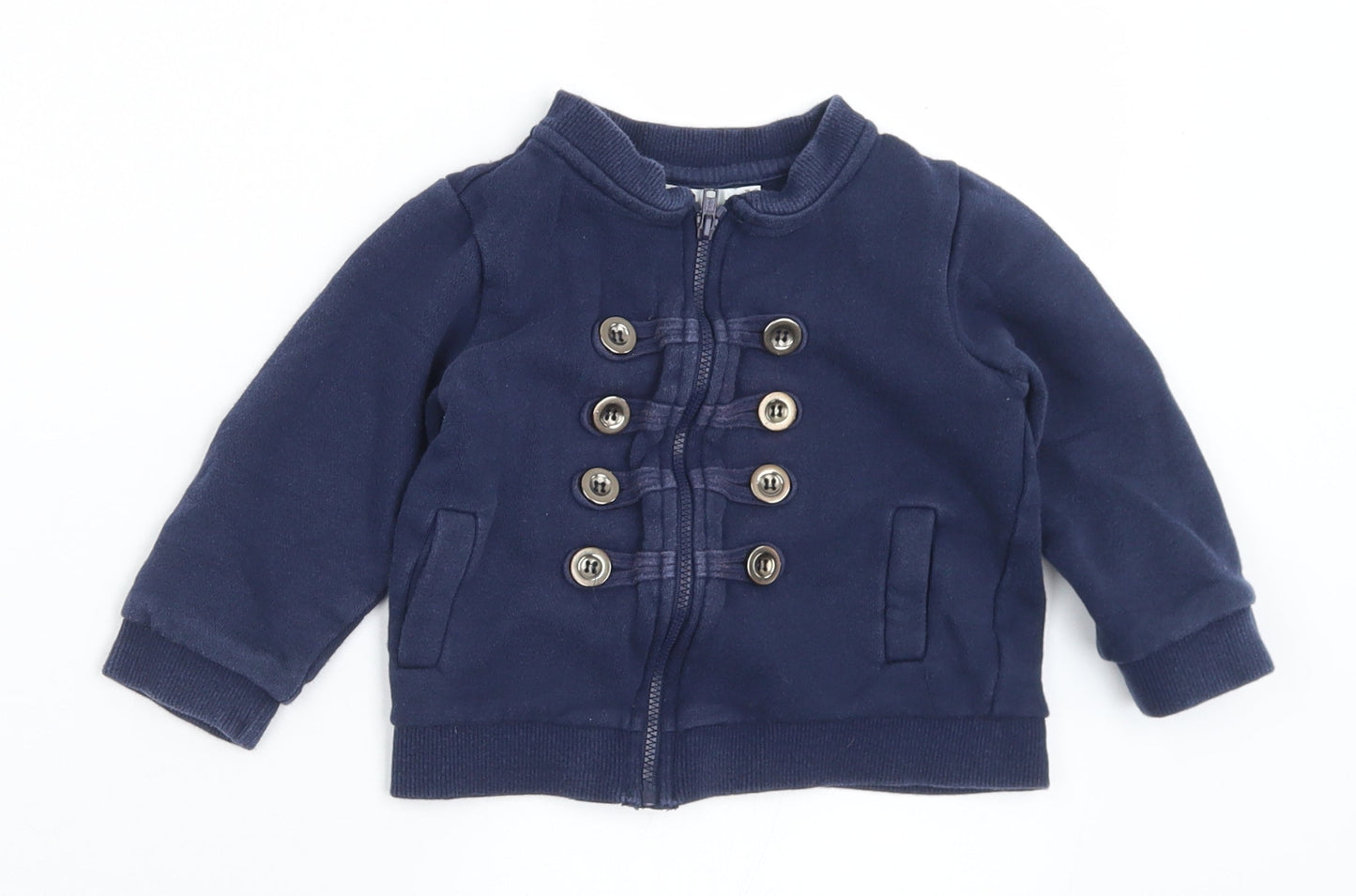 M&Co Baby Blue  Cotton Full Zip Jumper Size 18-24 Months  Zip