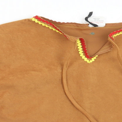 Celia Boys Brown V-Neck  Polyester Pullover Jumper Size 4-5 Years   - Indian Fancy Dress