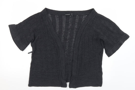 Primark Womens Grey V-Neck  Acrylic Cardigan Jumper Size 10