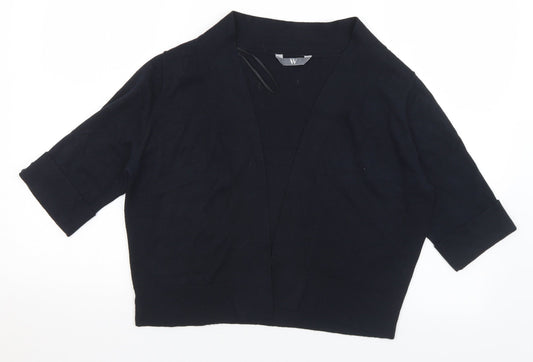 BHS Womens Black V-Neck  Viscose Cardigan Jumper Size 14