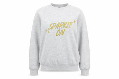 Russell Womens Grey  Cotton Pullover Sweatshirt Size S   - Sparkle On