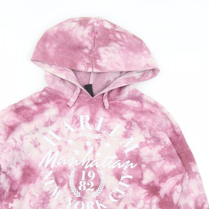 New Look Girls Purple  Polyester Pullover Hoodie Size 12-13 Years   - NYC Cropped Tie dye effect