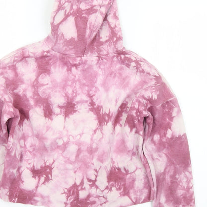 New Look Girls Purple  Polyester Pullover Hoodie Size 12-13 Years   - NYC Cropped Tie dye effect