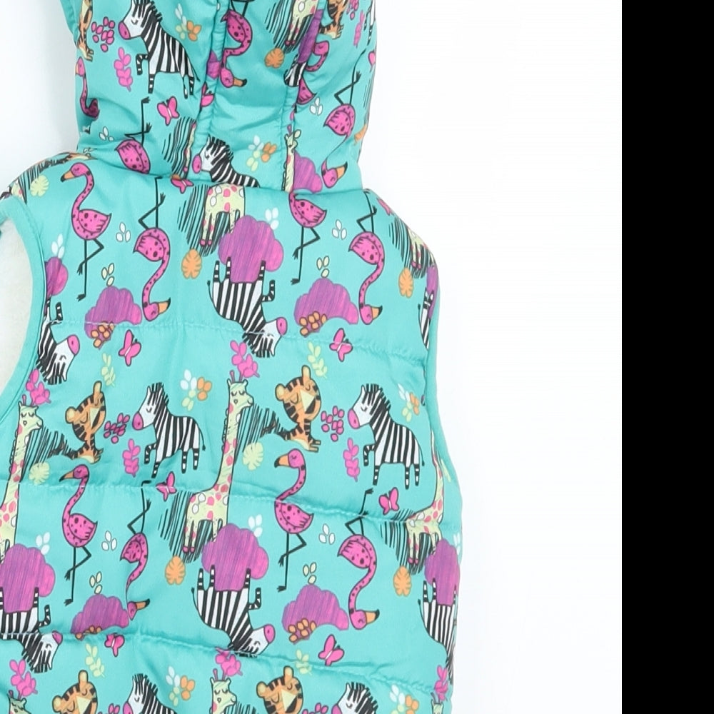 Dunnes Stores Girls Multicoloured Geometric  Gilet Coat Size 3-6 Months   Zip - Animals