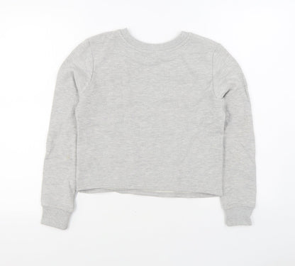Miss Selfridge Womens Grey  Cotton Pullover Sweatshirt Size 6  Pullover
