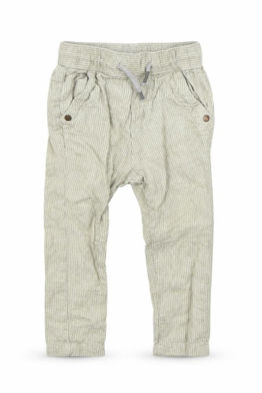 NEXT Boys Beige Striped Linen Jogger Trousers Size 6-9 Months