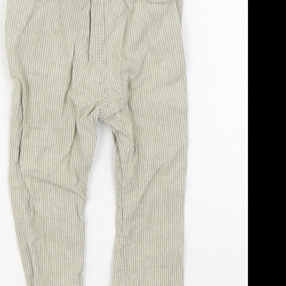 NEXT Boys Beige Striped Linen Jogger Trousers Size 6-9 Months