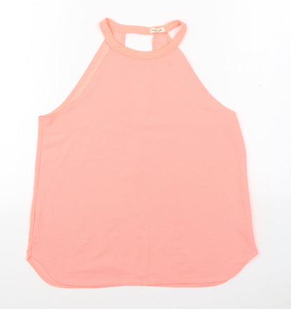 River Island Womens Pink  Polyester Basic Tank Size 12 Round Neck Pullover