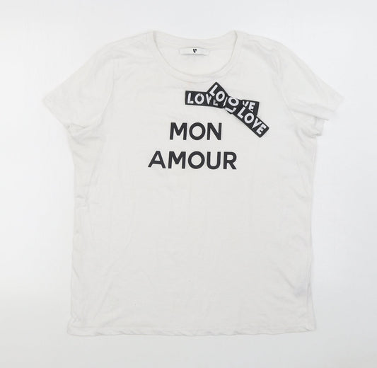 Womens UK Size 14 By Very White Basic T-Shirt