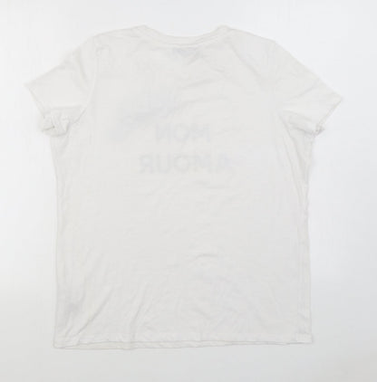Womens UK Size 14 By Very White Basic T-Shirt