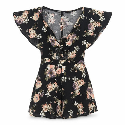 Womens UK Size 4 Primark One-Piece Black Playsuit