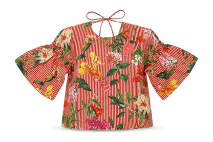 CMNC Womens Multicoloured Floral Polyester Basic Blouse Size S Halter