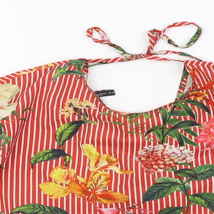 CMNC Womens Multicoloured Floral Polyester Basic Blouse Size S Halter