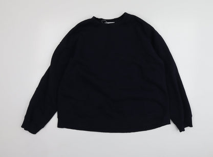 Zara Womens Blue  Cotton Pullover Hoodie Size S