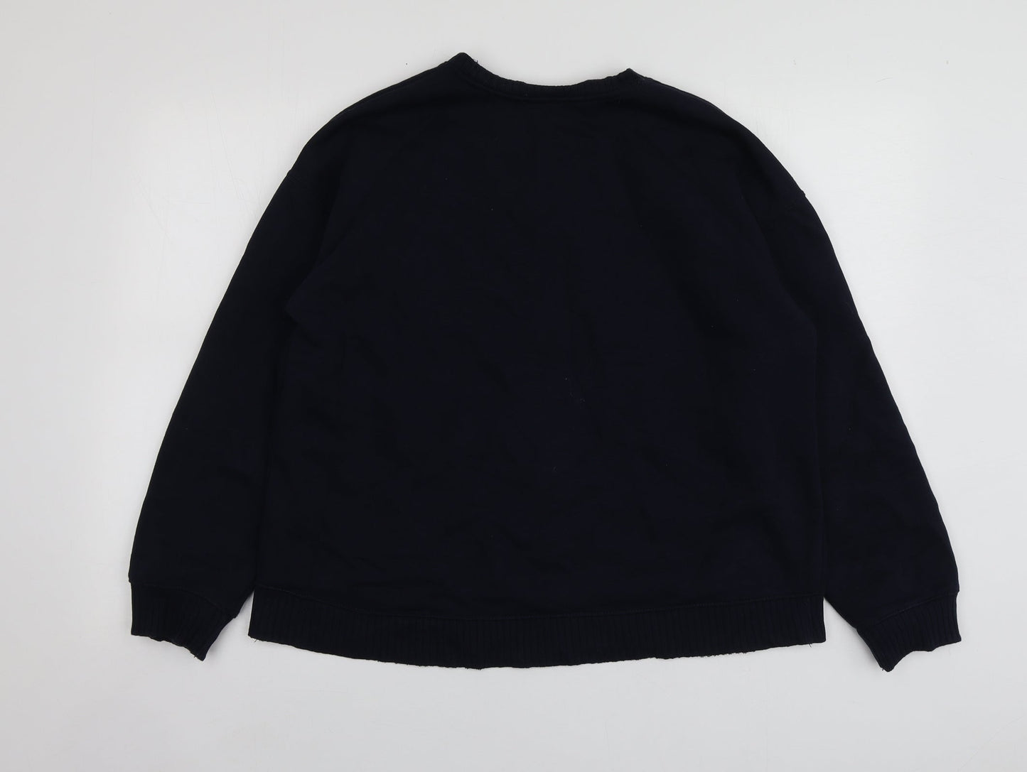 Zara Womens Blue  Cotton Pullover Hoodie Size S