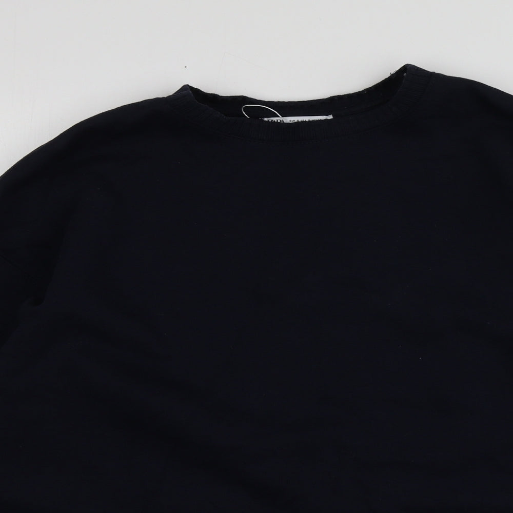 Zara Womens Blue  Cotton Pullover Hoodie Size S